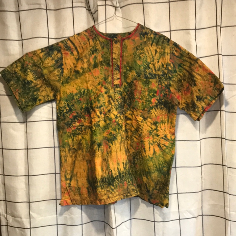 Men’s African Tie-Dye Shirt One Size